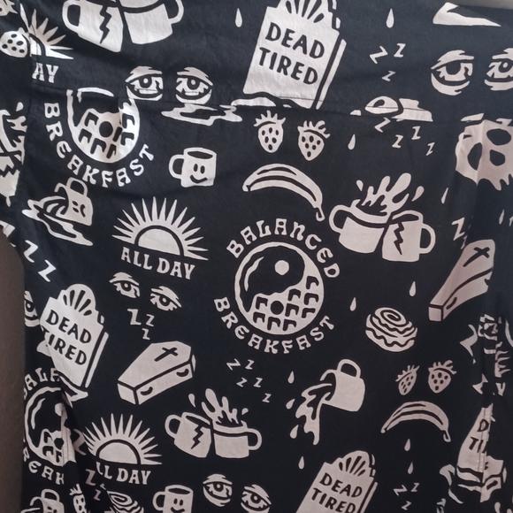 Goth punk button down short sleeve shirt - Picture 1 of 3